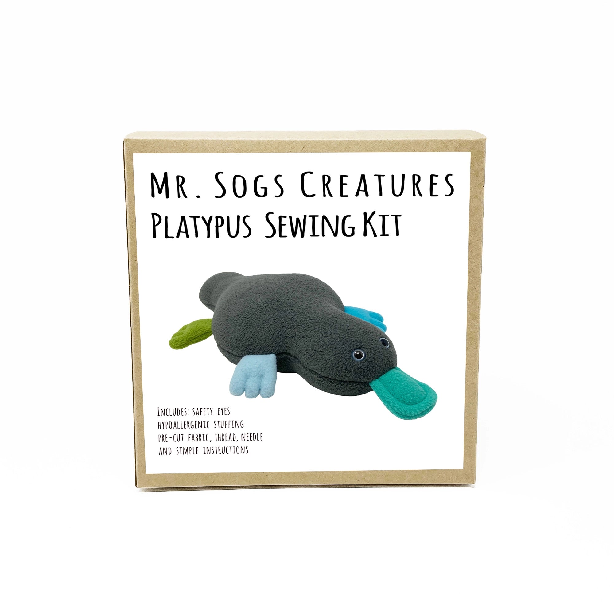 Mr Sogs Platypus Stuffed Animal Sewing Kit - Grey