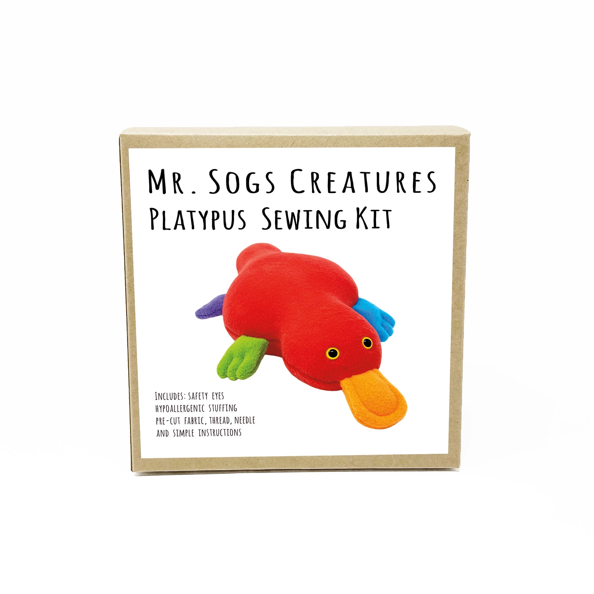 Mr Sogs Platypus Stuffed Animal Sewing Kit - Rainbow