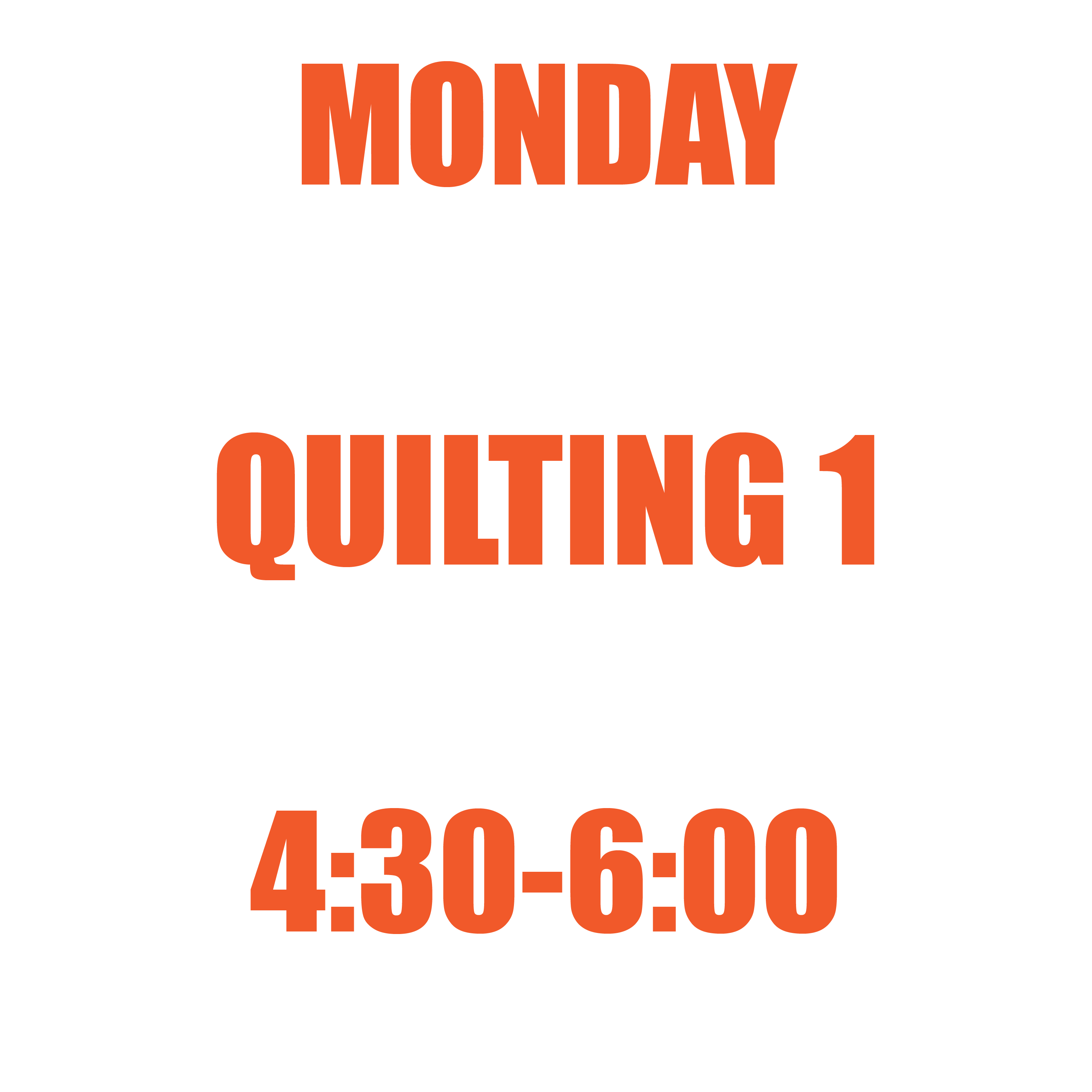 M4 Kids Quilting 1 - Monday 4:30-6:00, January-May 2025