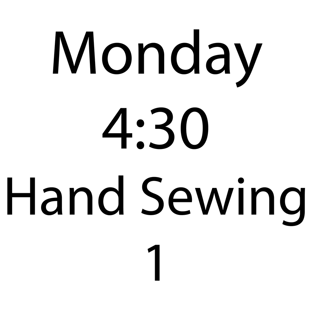MONDAY 4:30-6:00 Hands Sewing Combined - September - November 2025 M4H1