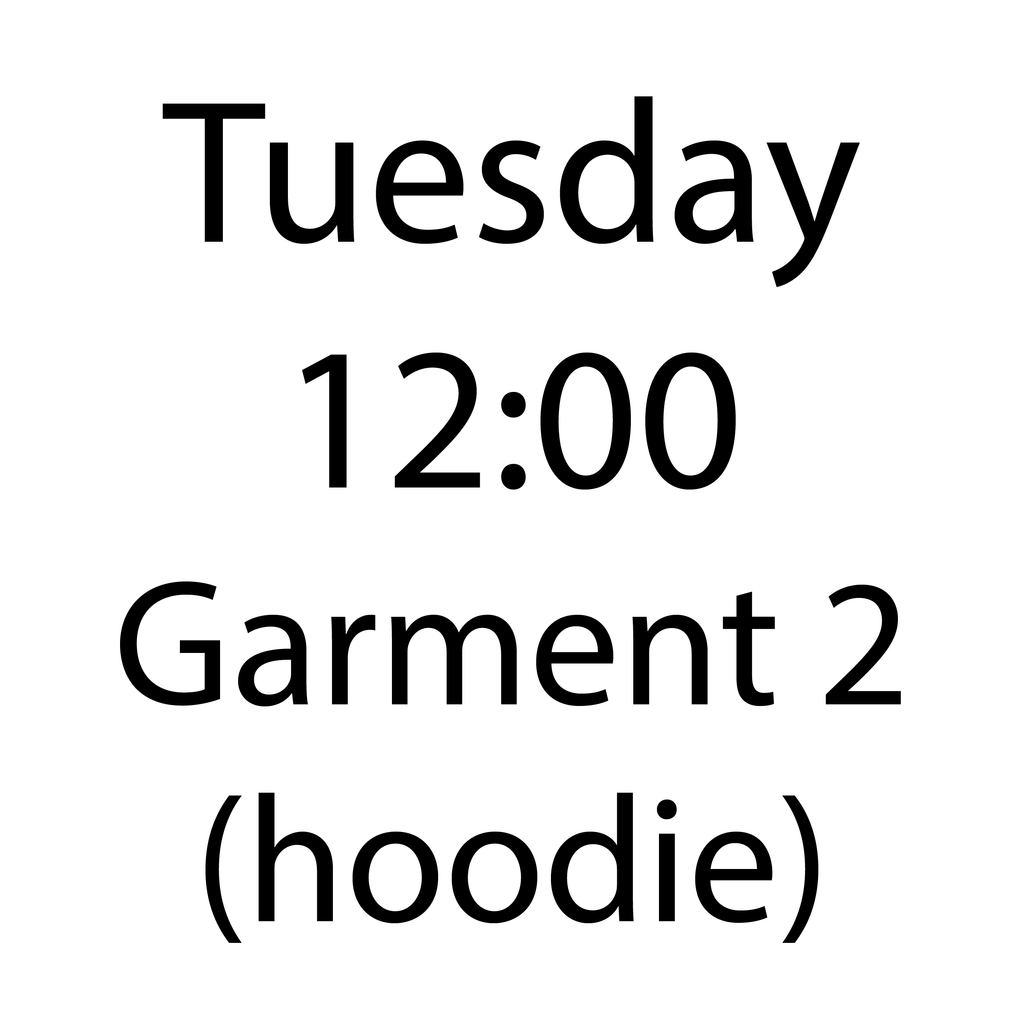 TUESDAY 12:00-1:30 Kids Garment 2 Sewing Hoodie - Sept-November 2025 T12G2
