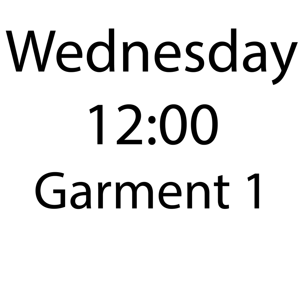 WEDNESDAY 12:00-1:30 Kids Garment 1 Sewing - Sept-November 2025 W12G1