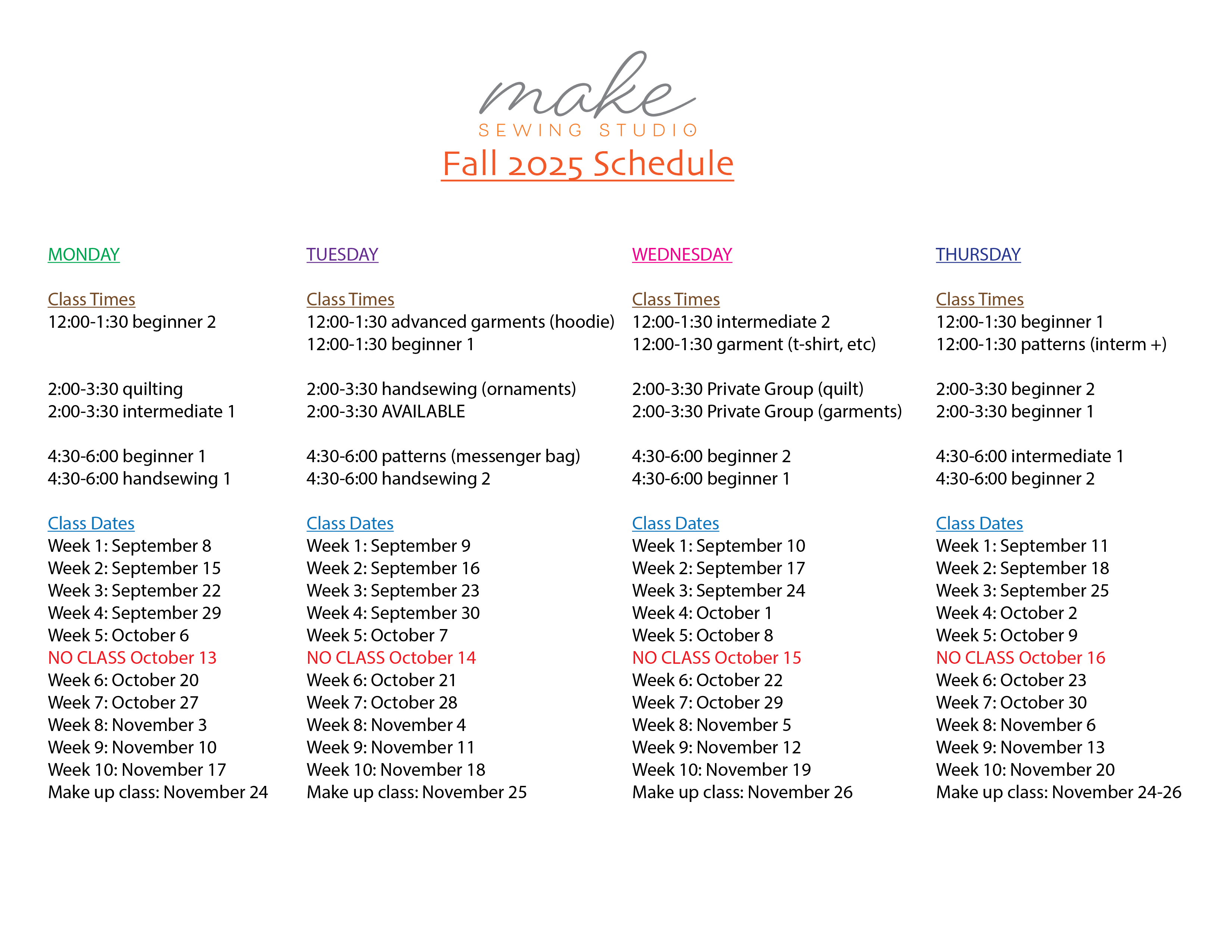 MONDAY 2:00-3:30 Kids Quilting - Sept-Nov 2025 M2Q