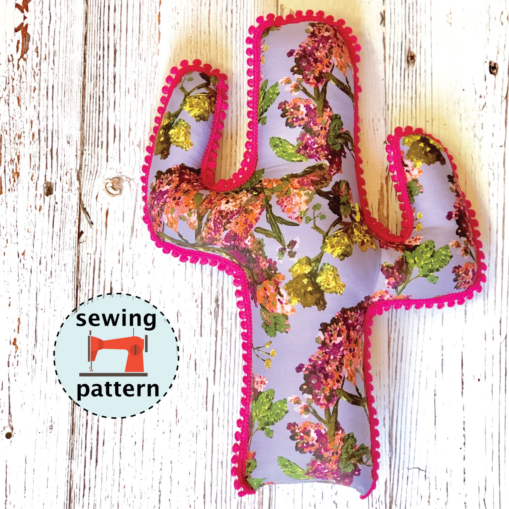 Cactus Cuddler Sewing Pattern - Sewing Instructions and Pattern - Stuffed Cactus - 4 sizes Plushy - PDF Download