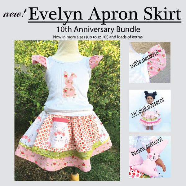 Sewing Pattern - NOW REDESIGNED! New Evelyn Apron Skirt - Sizes 2T up –  makesewingstudio.com